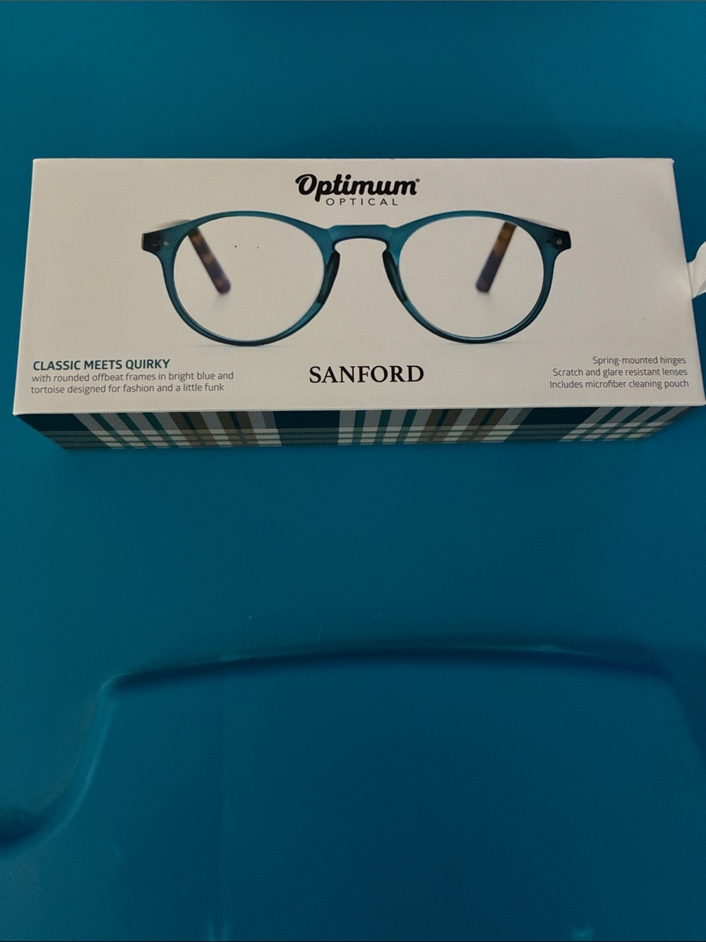 Optimum Sanford Round Blue Eyeglasses